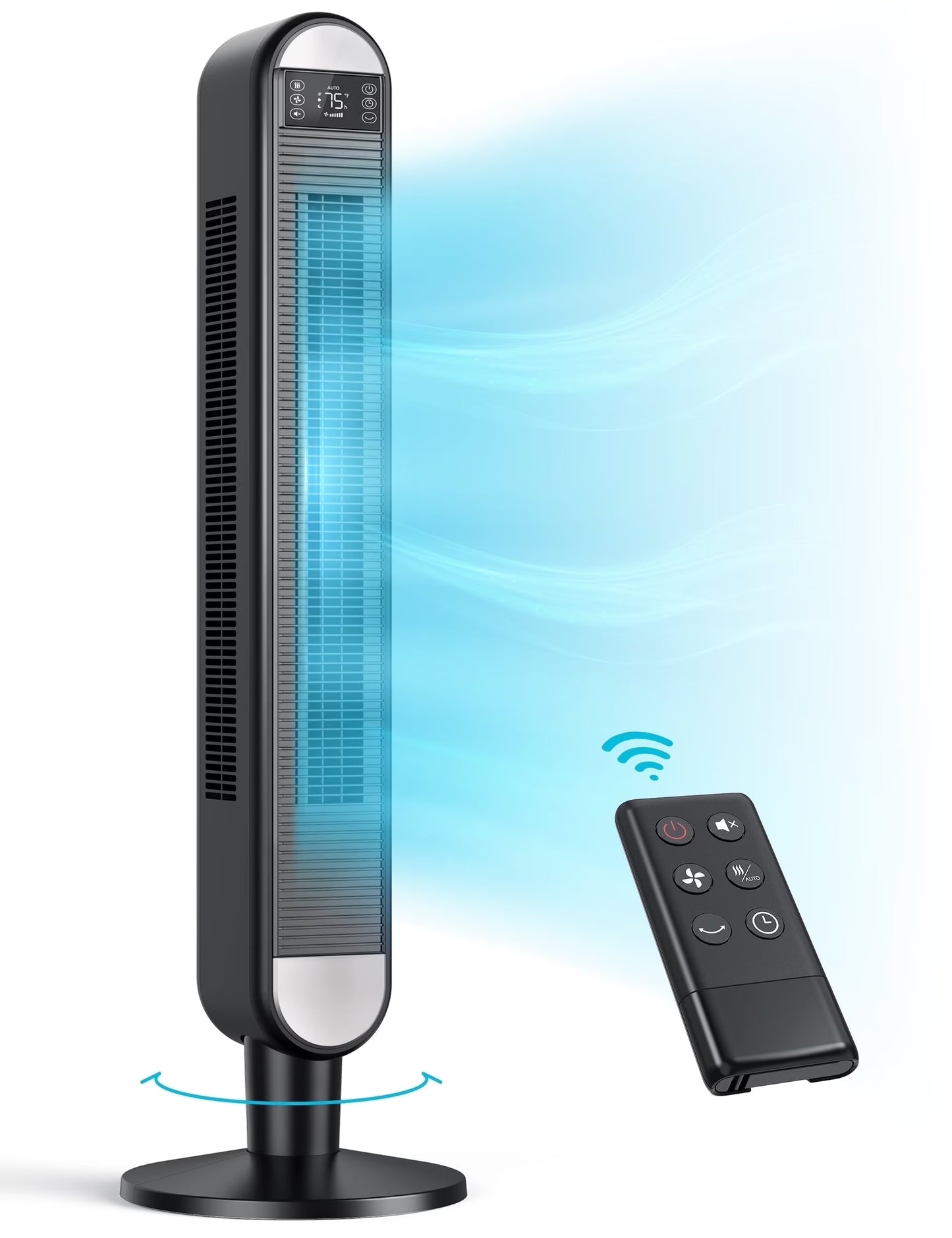 Dreo Tower Fan for Home, 42" Standing Fan with Remote, 90 Oscillating Fan for Indoors, 34dB Quiet Bedroom Fans, 6 Speeds, 4 Modes, 12H Timer, Bladeless Fan with LED Display, 26 ft/s High Velocity