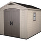 Keter Factor 8 x 11 Foot All Weather Resin Outdoor Storage Shed, Taupe
