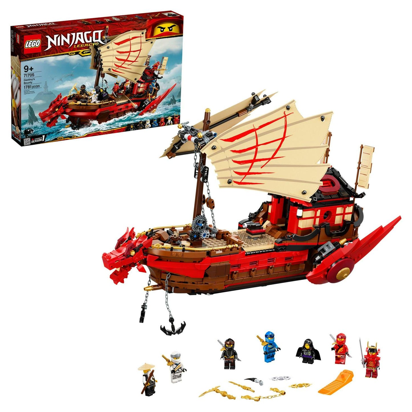 NINJAGO Legacy Destiny's Bounty 71705 Ninja Building Toy Ages 9+ (1.781 Pieces)