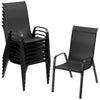 Arlopu 8Pcs Patio Dining Chairs Outdoor Stackable Armrest Chairs for Lawn Garden Backyard