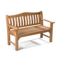 Ash & Ember Hawthorne Grade A Teak 53" Bench, Seats 2 People Comfortably, Weather Resistant Indoor Outdoor Solid Wood Patio Furniture with Tightly Spaced Slats, Bowed Back, Armrests