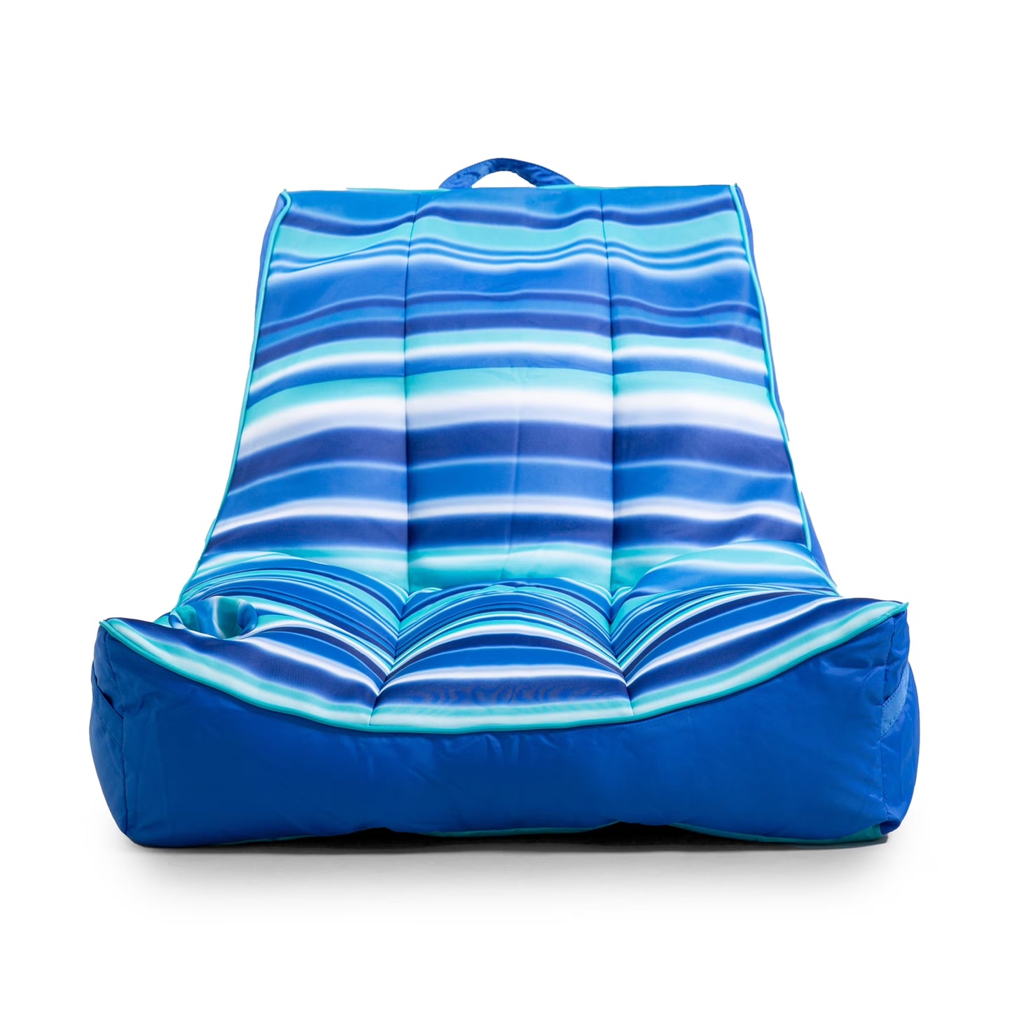 Big Joe Captain's Float No Inflation Needed Pool Lounger with Drink Holder, Blurred Blue Double Sided Mesh, Quick Draining Fabric, 3 feet
