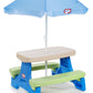 Little Tikes Easy Store Kids Durable Picnic Table with Umbrella, Indoor Outdoor, Ages 2+