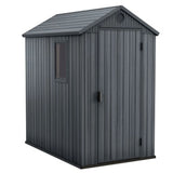 Keter Darwin 4' x 6' Outdoor Garden Tool Storage Shed w/ Window, Graphite