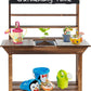 DORTALA Kids Potting Bench, Fir Wood Outdoor Mud Table with Removable Sink, 4 Pots, Chalkboard, Storage Shelves, Garden Kid Kitchen Playset, Mud Kitchen for Kids Outdoor