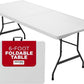 Amazing for less 8ft Folding Table White Plastic Portable Long Foldable Tables Indoor Outdoor Party Picnic Camping Fold Table 8 Foot (4ft, 6ft, 8ft)
