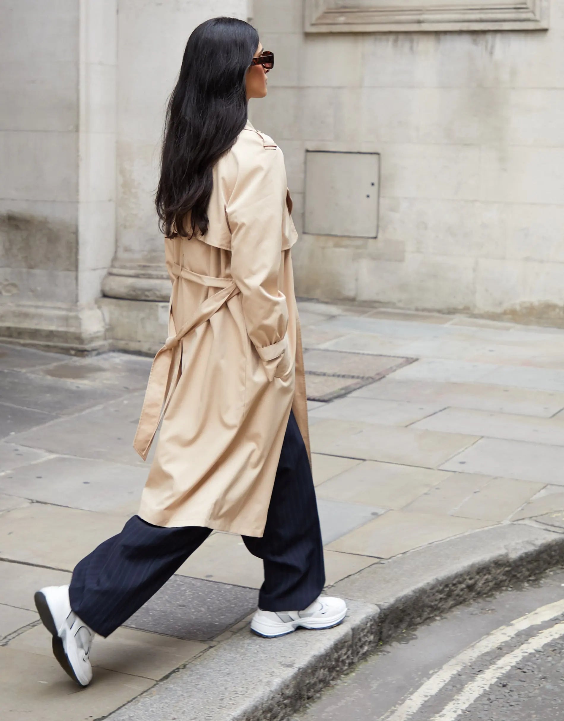 Women's Stone Double Breasted Trench Coat Siouxe