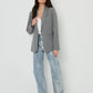 Women's Grey Pinstripe Lined Blazer Siouxe