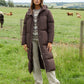 Women's Chocolate Maxi Puffer Jacket Siouxe