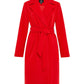 Women's Red Collared Belted Formal Coat Siouxe