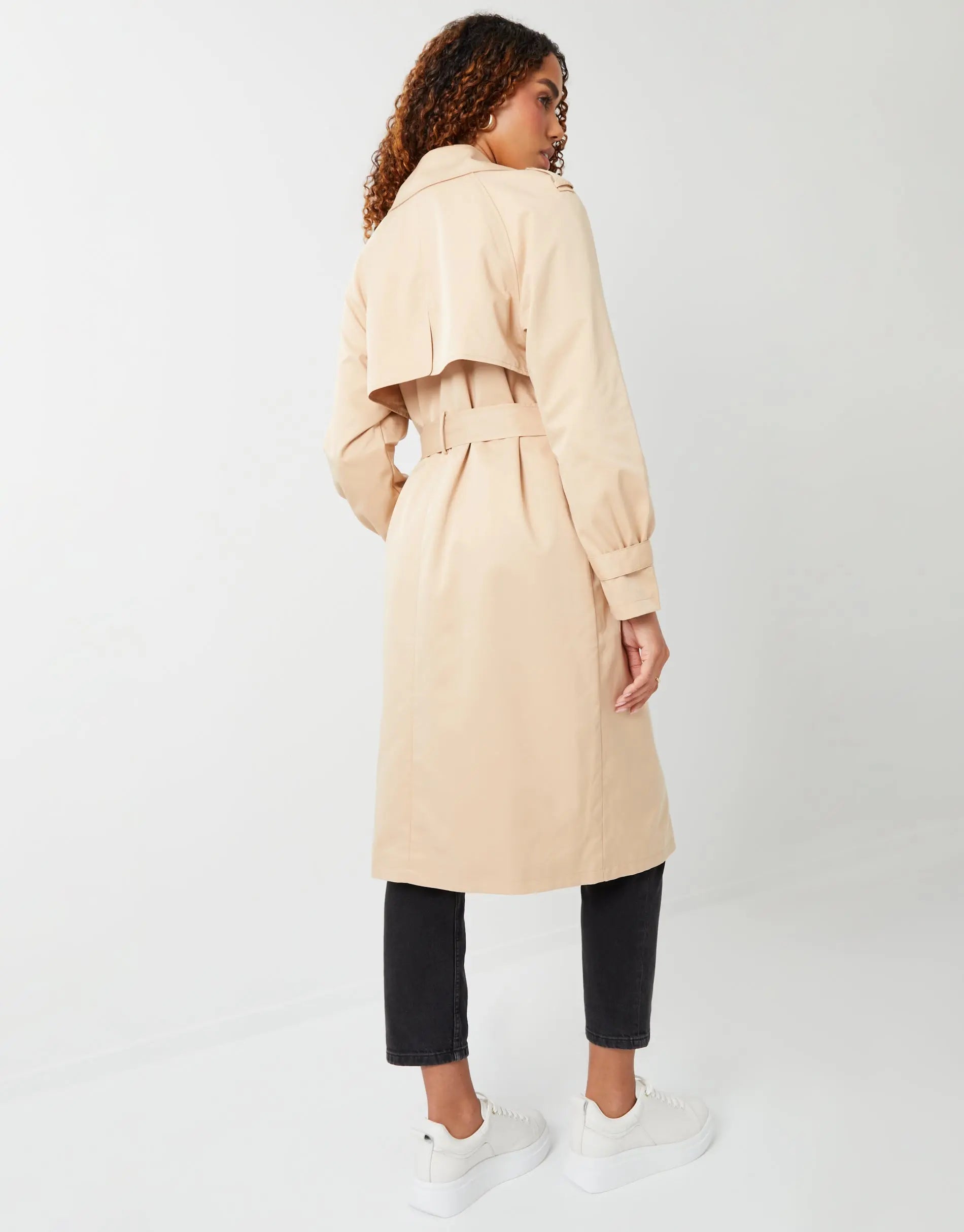 Women's Stone Double Breasted Trench Coat Siouxe