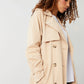 Women's Stone Double Breasted Trench Coat Siouxe