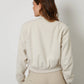 Women's Ecru Brushed Cropped Bomber Jacket Siouxe