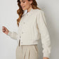 Women's Ecru Brushed Cropped Bomber Jacket Siouxe