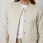 Women's Ecru Brushed Cropped Bomber Jacket Siouxe