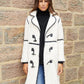 Women's Ecru Longline Fleece Borg Toggle Coat Siouxe