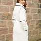 Women's Ecru Longline Fleece Borg Toggle Coat Siouxe