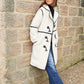 Women's Ecru Longline Fleece Borg Toggle Coat Siouxe