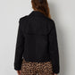 Women's Black Double Breasted Cropped Trench Coat Siouxe