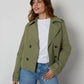 Women's Khaki Double Breasted Cropped Trench Coat Siouxe