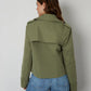 Women's Khaki Double Breasted Cropped Trench Coat Siouxe