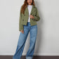 Women's Khaki Double Breasted Cropped Trench Coat Siouxe