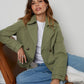 Women's Khaki Double Breasted Cropped Trench Coat Siouxe