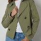 Women's Khaki Double Breasted Cropped Trench Coat Siouxe