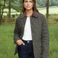 Women's Khaki Cord Collar Diamond Quilted Heritage Jacket Siouxe