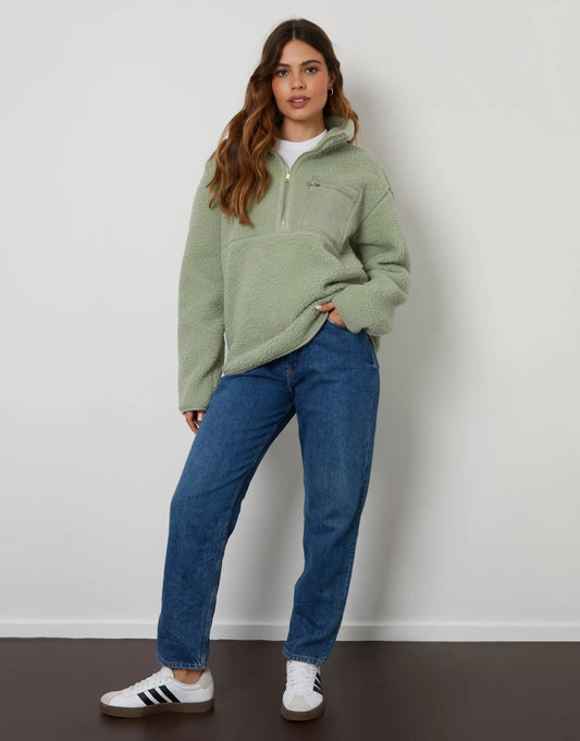 Women's Sage Half Zip Borg Fleece Siouxe