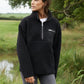 Women's Black Half Zip Borg Fleece Siouxe
