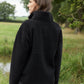 Women's Black Half Zip Borg Fleece Siouxe