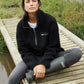 Women's Black Half Zip Borg Fleece Siouxe
