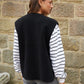 Women's Black Reversible Fleece Borg Gilet Siouxe