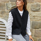 Women's Black Reversible Fleece Borg Gilet Siouxe