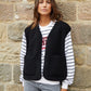 Women's Black Reversible Fleece Borg Gilet Siouxe