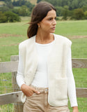 Women's Cream Reversible Fleece Borg Gilet Siouxe