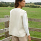 Women's Cream Reversible Fleece Borg Gilet Siouxe