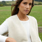 Women's Cream Reversible Fleece Borg Gilet Siouxe