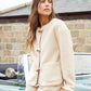Women's Beige Fleece Borg Toggle Jacket Siouxe