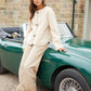 Women's Beige Fleece Borg Toggle Jacket Siouxe