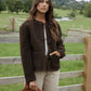 Women's Chocolate Fleece Borg Toggle Jacket Siouxe