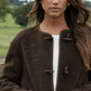 Women's Chocolate Fleece Borg Toggle Jacket Siouxe