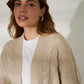 Women's Beige Cable Knit Cardigan Siouxe