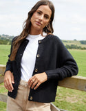 Women's Black Button Up Knitted Cardigan Siouxe