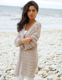 Women's Stone Longline Crochet Cardigan Siouxe