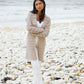 Women's Stone Longline Crochet Cardigan Siouxe
