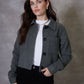 Women's Charcoal Cropped Brushed Shacket Siouxe