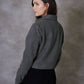 Women's Charcoal Cropped Brushed Shacket Siouxe