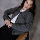 Women's Charcoal Cropped Brushed Shacket Siouxe